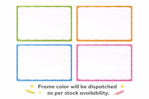 Image of YAJNAS Slate Double Sided Whiteboard and Green Chalkboard for Kids, Non-Toxic Learning Board, 16x12 Inches (40.5x30 cm), Assorted Frame Colors