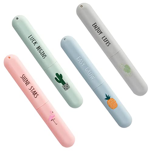 Etui Brosse a Dent Boite a Brosse a Dent Boîte Brosse à Dents Portable 4pcs Enfant Brosse à Dent pour Les Voyages Vie Scolaire d'affaires et Le Camping Cover
