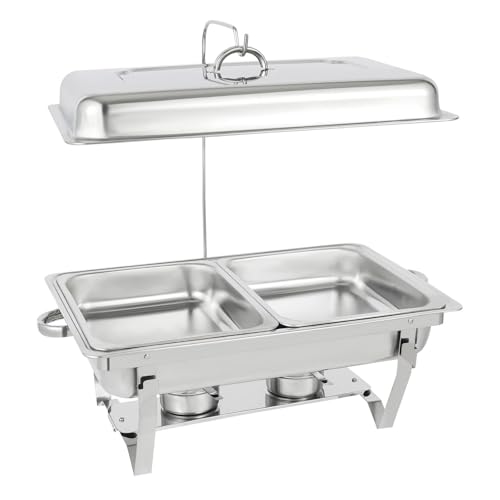 MZYFDC Tupper Acero Inoxidable Bandeja de acero inoxidable for calentar alimentos con tapa for colgar en el restaurante(2 Compartment)
