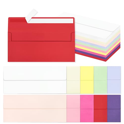Image of #10 Colorful Envelopes Letter Size Self Seal, Business Envelopes, 200 Pcs