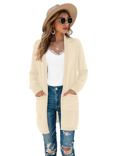 Image of TASAMO Cardigan Sweaters for Women Long Sleeve Open Front Casual Knit Fall Coat Oversized Soft Outwear with Pockets