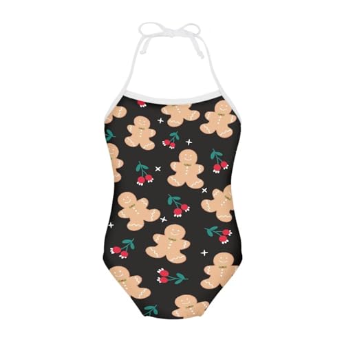 Image of Girls One Pieces Christmas Swimsuit Cute Swimwear Bathing Suits Beach Sport Halter Swimwear Vacation Pool Party Size