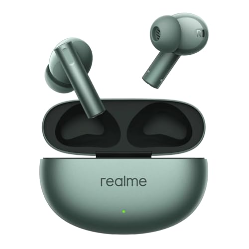 Image of realme Buds Air 6 TWS in Ear Earbuds with 12.4 Mm Deep Bass Driver, 40 Hours Play Time, Fast Charge,50 Db ANC,Lhdc 5.0, 55 Ms Low Latency, Ip55 Dust & Water Resistant, Bluetooth V5.3 (Forrest Green)