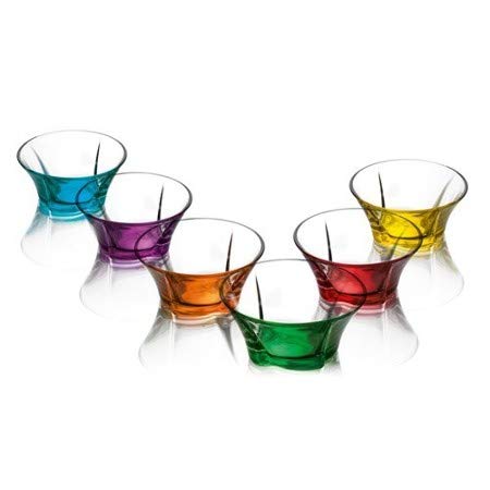 12x Gürallar Artcraft Colourful Glass Dessert Bowls Cereal Bowl Glass Bowl vir261