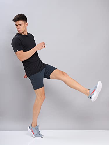 Image of TECHNOSPORT Men's Slim Fit Polyester Activewear Sports T-Shirt with Moisture-Wicking Comfort for Workout, Running & Gym