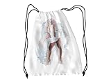 ICONS MERCH Marilyn Monroe Rucksack mit Kordelzug, für Schule, Fitnessstudio, Sport, Reisen, Strand, leicht, Geschenk, Sidney Maurer, signiertes Kunstwerk, Merchandise, Weiß, weiß