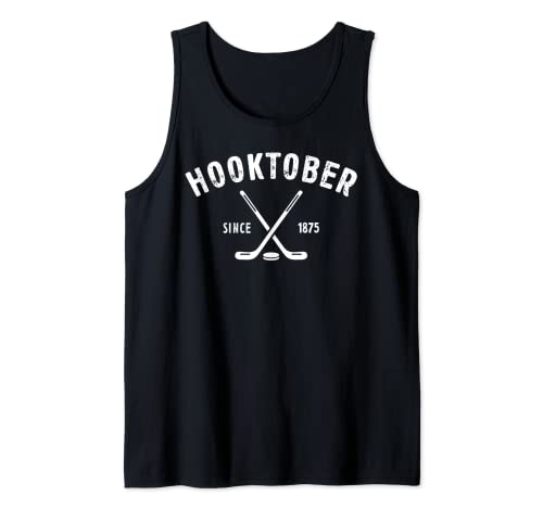 Hooktober amantes del hockey sobre hielo desde 1875 Signos vintage divertidos Camiseta sin Mangas