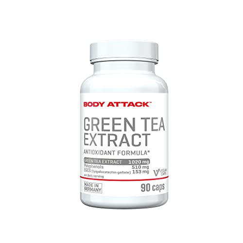 Body Attack Green Tea, 90 Kapseln, 1er Pack (1x 42g), Dose