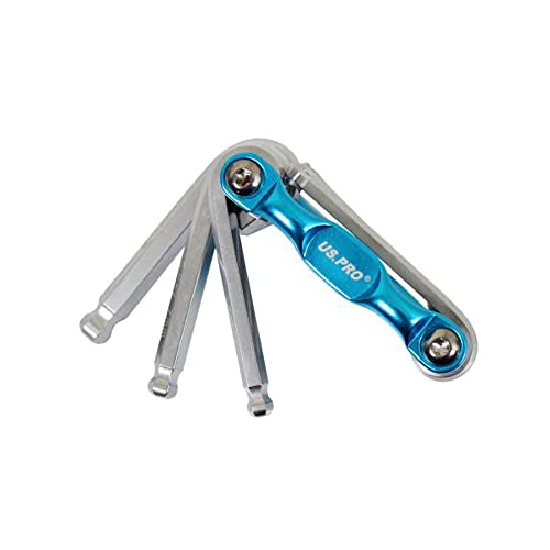 US PRO 8pc Folding Metric Ball End Hex Key Set Allen Foldable