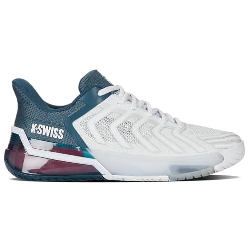 K-Swiss Men's Ultrashot 4 Tennis Shoe 8.5 White/Stargazer/Neon Blaze