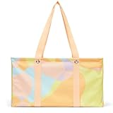 Thirty-One Gifts Large Utility Tote Bag, Oversized Collapsible Tote Bag for Groceries, Travel, and Storage, Pastel Perfection