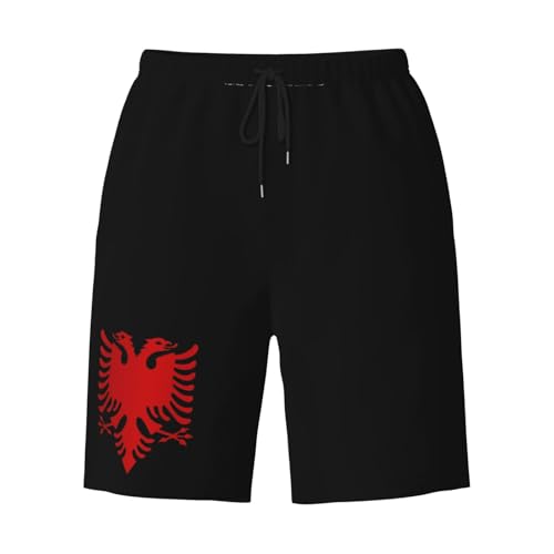 Albanian Flag Men's Quick-Dry Board Shorts 7" - Swim Trunks Summer Hawaii Beach3