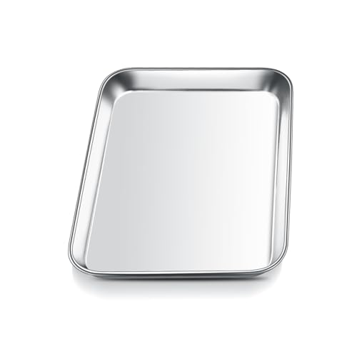 Mini Backblech, Onader Rechteckig Edelstahl Ofenblech Backform, Kuchenblech für Backen, Kochen, Servieren, 23,7x17,7x2,5cm, Ungiftig & Spülmaschinenfest