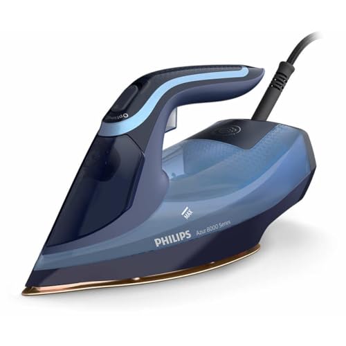 Philips fer à repasser Série 8000 - Puissance Fer à Vapeur 3000W, Effet Pressing 240 g, Débit vapeur continue 55 g/min, Semelle SteamGlide Elite,...