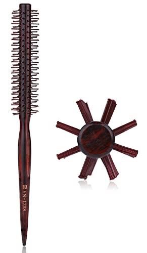 Small Round Hair Brush For Blow-Drying, 1 Inch, Nylon Bristle Roller Hairbrush For Styling Men's And Women's Short, Thin, Fine Hair #TOP17