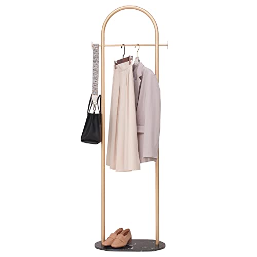Cre Cra Gold Clothing Rack Marble Base Metal Modern Clothes Rack Stand For Bedroom Standing Garment Rack Heavy Duty Coat Hanger Rack Stand For Bag, Hat, Scarf, Jacket #TOP16