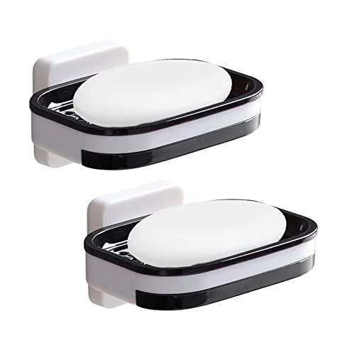Jabonera, 2 Piezas Doble Capa Montada en La Pared con Jaboneras de Baño, Adecuada para Cocina, Baño y Ducha Cover