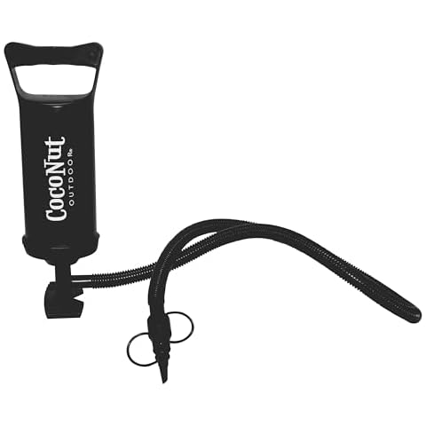 CocoNut Outdoor Hand Pump - Single Action Hand Held Air Pump for Inflatables, Portable Manual Air Pump with 2 Nozzles for Pool Floats, Inflatable Toys, Mattresses Cover