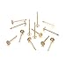 Craftdady 100pcs Stainless Steel Earrings Posts Flat Round Blank Pad Golden Earring Pin Studs Fit 3mm Rhinestone Earring Jewelry Making