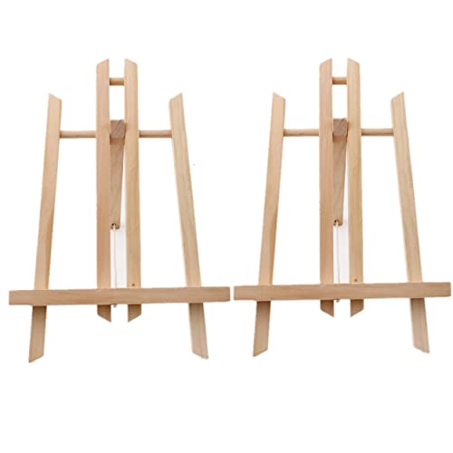 2 Pack Wooden Tabletop Art Display Easels Small Painting Easel 30cm Desktop Holder Stand for Displaying Canvas Paintings Drawing Weddings Arts & Crafts