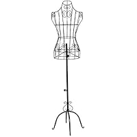 SHANYAYALI Mannequin Body Trunk Show Bust, Wire Frame Models Show Manikins(Black)