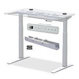 UPLIFT DESK V3 2-Leg Height Adjustable Desk Frame, Advanced Keypad, Wire Grommets, FlexMount Cable Manager - C-Frame 27.5" feet (White)