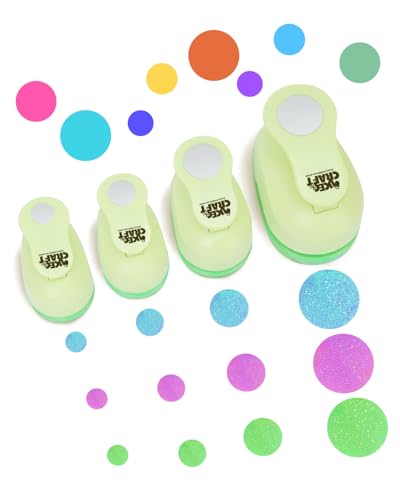 UCEC 4 unidades de perforadoras redondas con diferentes tamaños – Perforadora de círculos, perforadora de papel, troqueladora circular para la fabricación de tarjetas, álbumes de recortes y bricolaje