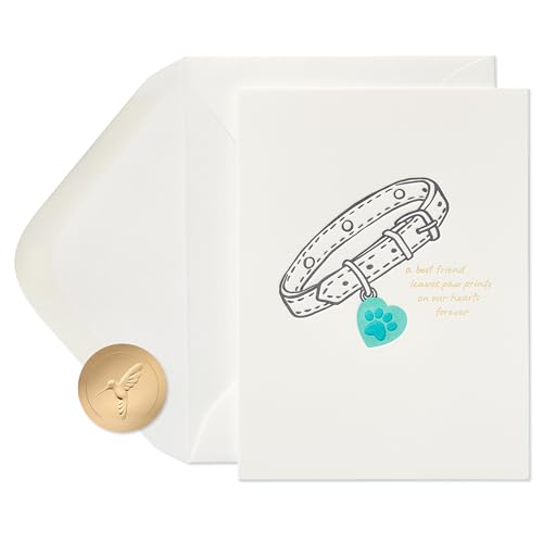 Image of Papyrus Blank Pet Sympathy Card (Paw Prints on Our Hearts)