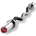 XMark Olympic Bar Barbell Crowbar EZ Curl Bar, Weight Bar Black Manganese 28 mm, Brass Bushings, Chrome Sleeves, Medium Knurl, 400 lb Capacity