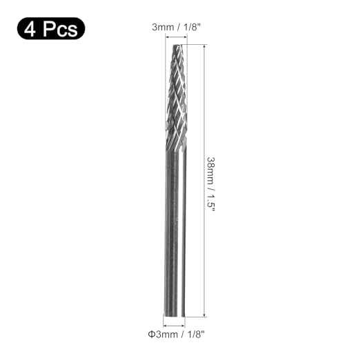 Fresas rotativas de carburo de tungsteno, 4 piezas miniatura 2