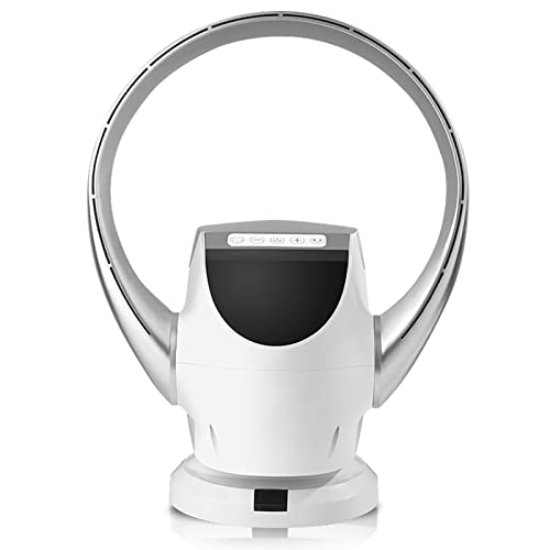 Ventilatore da parete senza pale, con telecomando, silenzioso, a risparmio energetico, vento a 8 velocità, schermo touch grande, regolazione 180°, oscillazione a 90°