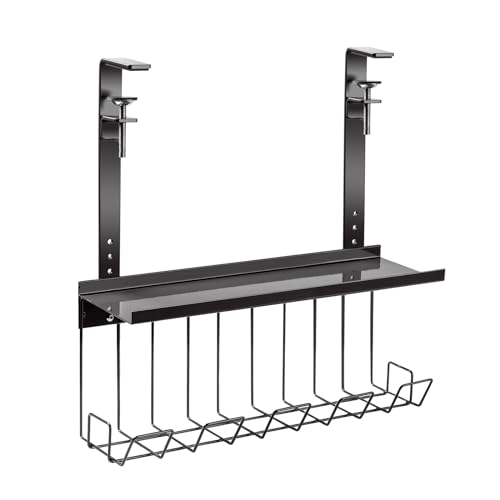 八番屋 ケーブルトレー デスク下 収納 コード 配線 整理 トレー グレー ルーター 収納 約W40XD12XH41cm