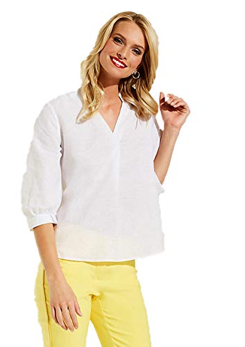 ENL Women's Y Collared 3/4TH Pale Casual Blouse