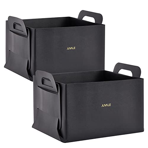 Juvale BRLGC 2 Pack Faux Leather Foldable Storage Bins With Handles, Collapsible Baskets For Home Organization  thumb #8
