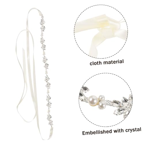 Crystal Embellished Bridal Waistband for Wedding Dresses Luxurious Thin Sash Belt for Brides and Bridesmaids Cloth Material for Formal Occasions and Parties3