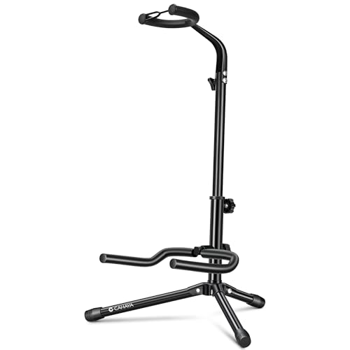 CAHAYA Support de Guitare Réglable au Sol – Support Universel Pliable avec Trépied Stable pour Guitares Acoustiques Électriques Classiques Basse Banjo...