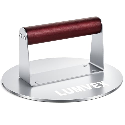 LUMVEX Edelstahl Burgerpresse, 6,3 Zoll Edelstahl Smash Burger Press, Professionelles Edelstahl...