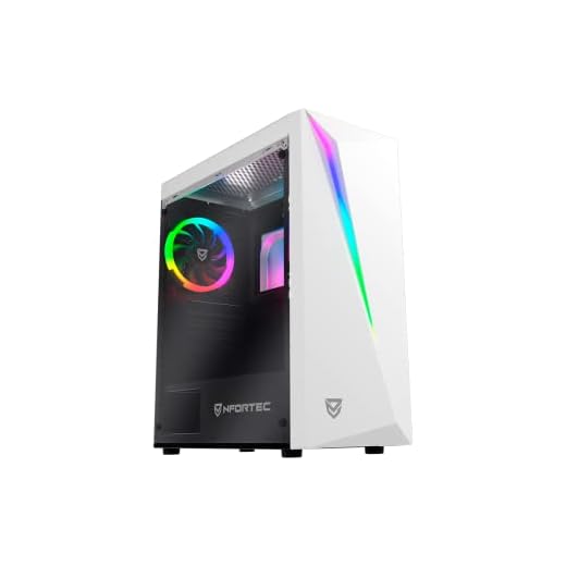 Nfortec Lynx Torre Gaming Blanca RGB (Cristal Templado) Compatible con Placas ATX, Mini-ATX e itx y Ventilador RGB Incluido en la Parte Trasera.