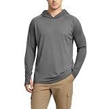 DiULi Camiseta de Manga Larga para Hombre, Holgado Gris Oscuro - L