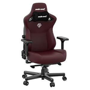 Anda Seat Kaiser 3 Large Gaming Chair for Adults – Ergonomic Maroon Leather Gaming Chairs with Lumbar Support, Comfortable Office Chair with Neck Support – Heavy Duty Computer Chair Wide Seat Capacity