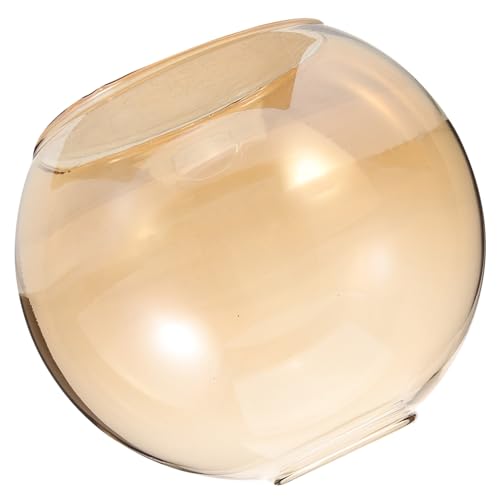 IWOWHERO Pantalla De Lámpara De Araña De Vidrio Transparente Ámbar, Doble Abertura, Diámetro 150 Mm, Base E27, Pantalla Decorativa Colgante Para Baño y Cocina, Reemplazo Vintage, 1 Unidad