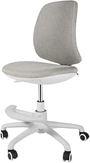 Sillones GSN Silla de Oficina Silla giratoria Silla Tela Sin Apoyabrazos Hueso de Pescados de Soporte de Nylon Pedal del cojinete 200 kg Peso (Color : Light Gray)