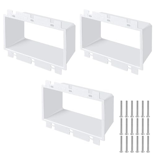 3 PCS BE3-3 Electrical Outlet Box Extenders with 18PCS Screws, ?3-Gang Electrical Power Three Gang Box Extender Electric Box Extender 3 Gang Power Switch Receptacles Accessories