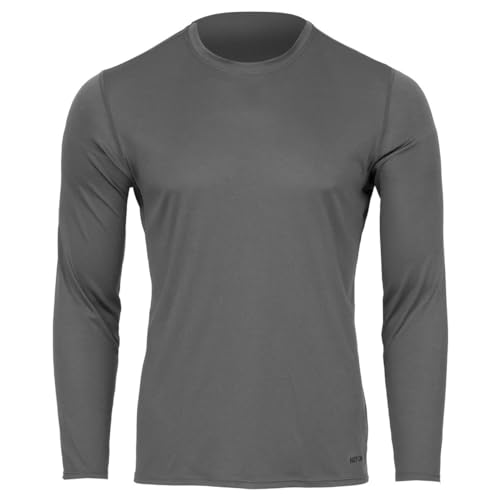 Hot Chillys Men's Peachskins Solid Crewneck Lightweight Moisture-Wicking UV Protective Relaxed Fit Base Layer Top