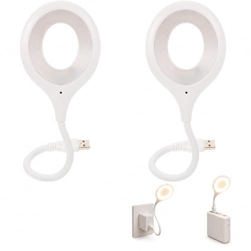 Gadpiparty 2pcs Voice Control USB Reading Flexible Gooseneck Led Light for Bedside Reading Soft Night Light Smart Voice Activation for Bedroom Office and Study Use