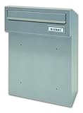 Alubox Fency Briefkasten für den Außenbereich, 45 x 34 x 16 cm, Einbaubriefkasten oder Zaun mit Einwurf vorne und Öffnung hinten, für den Außenbereich, rostfrei, beständig (Silber)