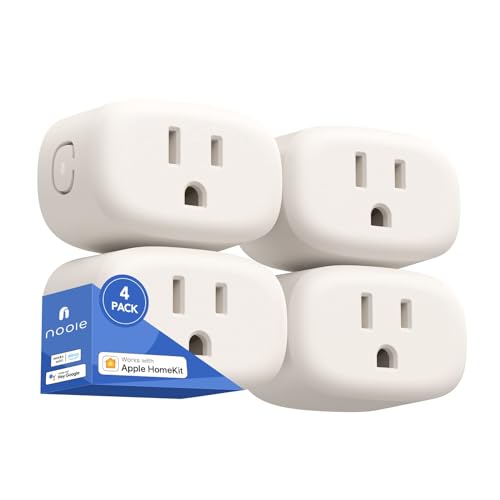 Homekit Smart Plug Nooie,Apple HomeKit Supported,Work with Apple Home, Siri, Alexa,Google Home,WIFI plug,Voice & Remote Control,Timer&Schedule Alexa Smart Plug,ETL Certified,2.4G Wi-Fi Only,4 Pack,10A