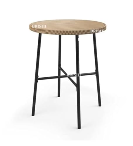 Image of BRISHI Outdoor Bar Set Garden Patio Bar Set 1+2 2Chairs and Table Set Balcony Bar Table with Stool Set (Honey)