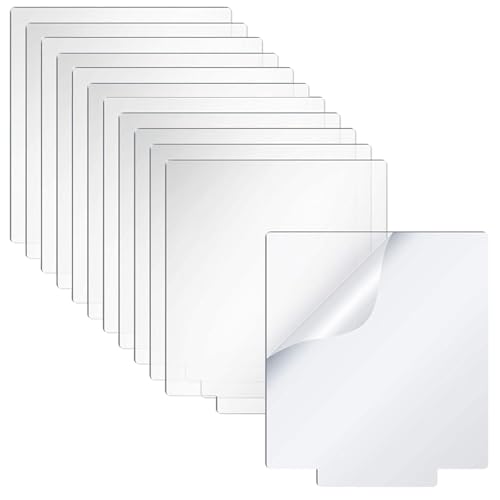 Image of Cast Acrylic Sheet 1 /8 for Laser Cutting, 12 Pcs Blank Light Panels, Compatible with LED Light Base, 5.9 x 5.1 in, Highly Transparent, Protective Film Design