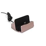 SMASOLO Stazione Di Ricarica Da Tavolo Usb Micro Docking Station Supporto Stabile, Caricabatterie Da Tavolo Micro Usb Portatile Per Smartphone Compatibili, Per Ufficio e Casa, Oro Rosa